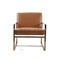 Modern Angles Genuine Leather Lounge Chair